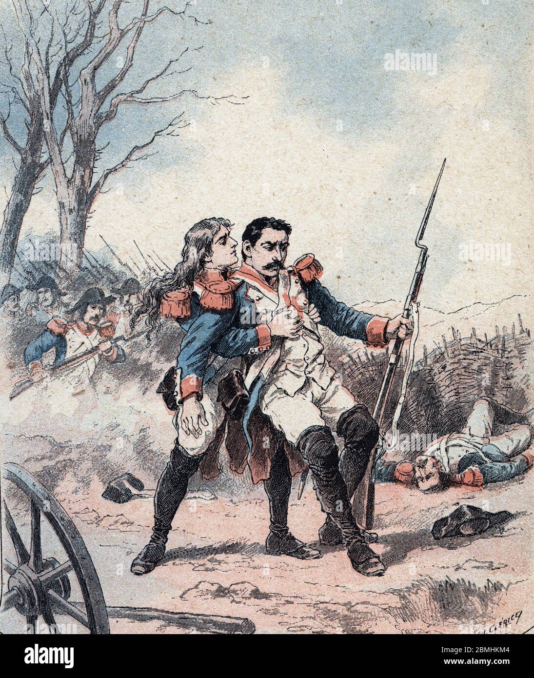 Guerre de la revolution francaise, premiere coalition : Portrait de Alexandrine Rose 'Liberte' Barreau (1773-1843) grenadier dans l'armee des Pyrenees Stock Photo