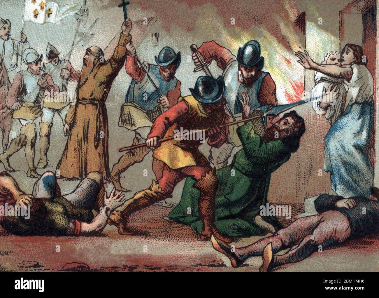 Guerre de religions : le Massacre de la Saint-Barthelemy, massacre de protestants le 24/08/1572'  (French Wars of Religion : St Bartholomew's Day mass Stock Photo