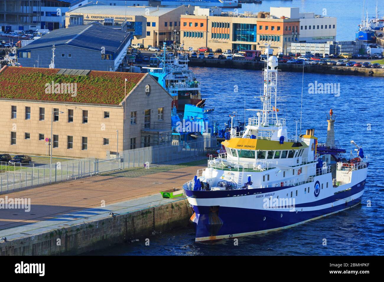 Oceanographic Institute Research Vessel in Vigo Port,Galicia,Spain,Europe Stock Photo