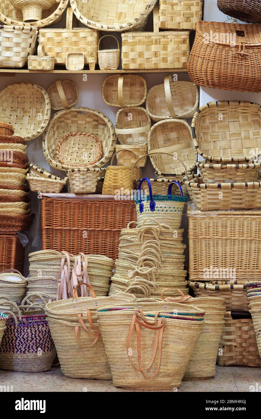 Baskets for sale in the Historic Centre,Vigo,Galicia,Spain,Europe Stock  Photo - Alamy
