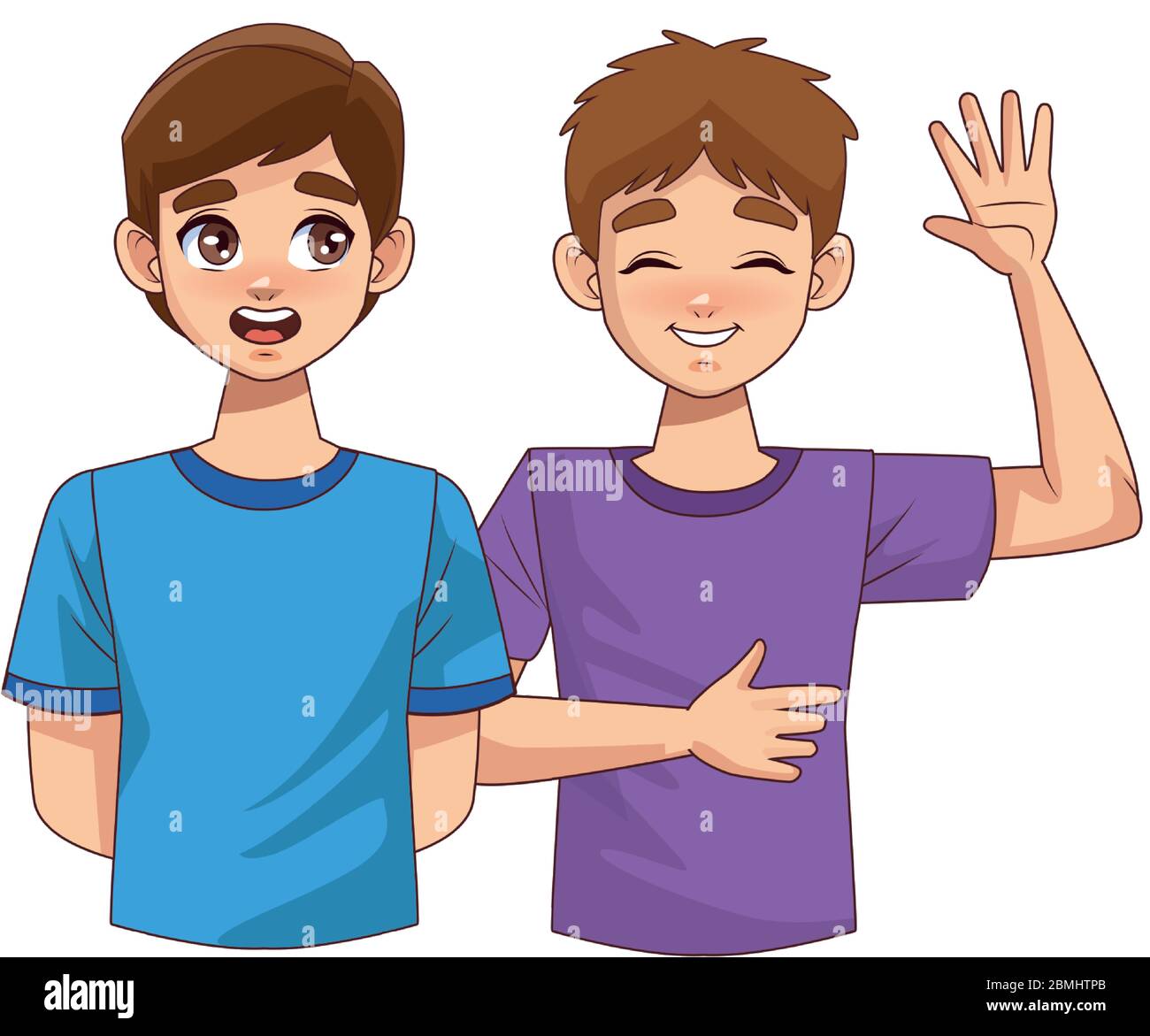 happy young boys teenagers characters Stock Vector Image & Art - Alamy