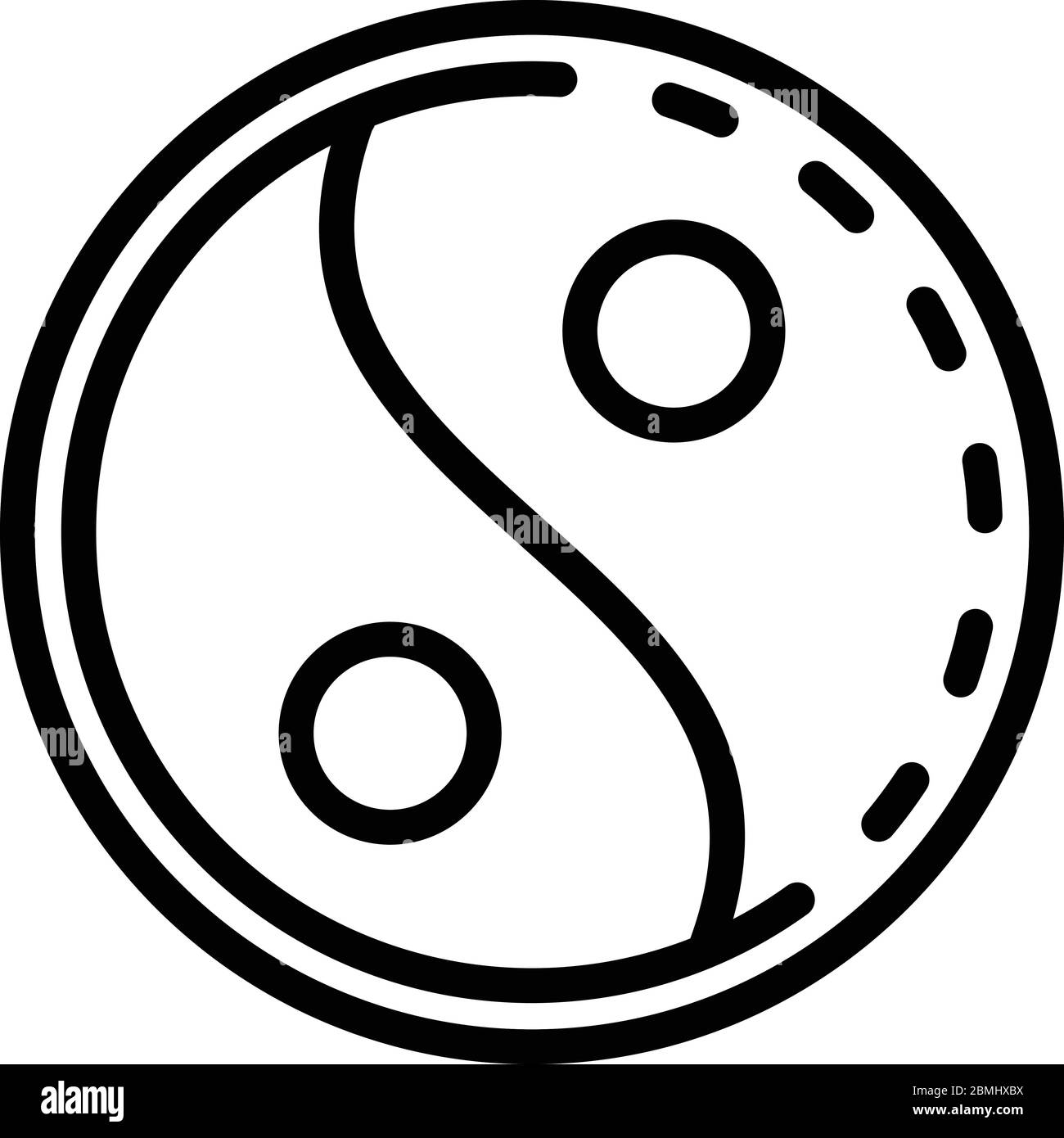 Eastern symbol of equilibrium icon, outline style Stock Vector