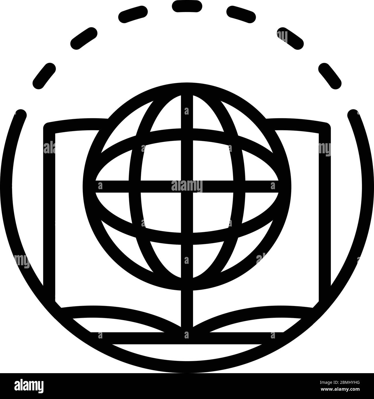 Globe and book icon, outline style Stock Vector Image & Art - Alamy