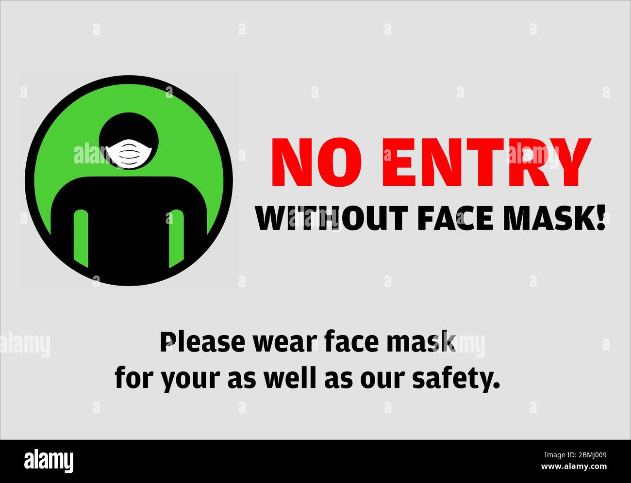 No entry without face mask message vector illustration Stock Vector
