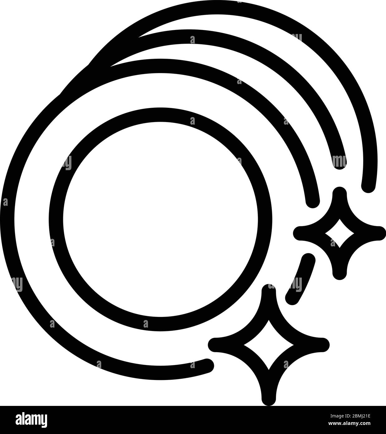 Sparkling dishes icon, outline style Stock Vector