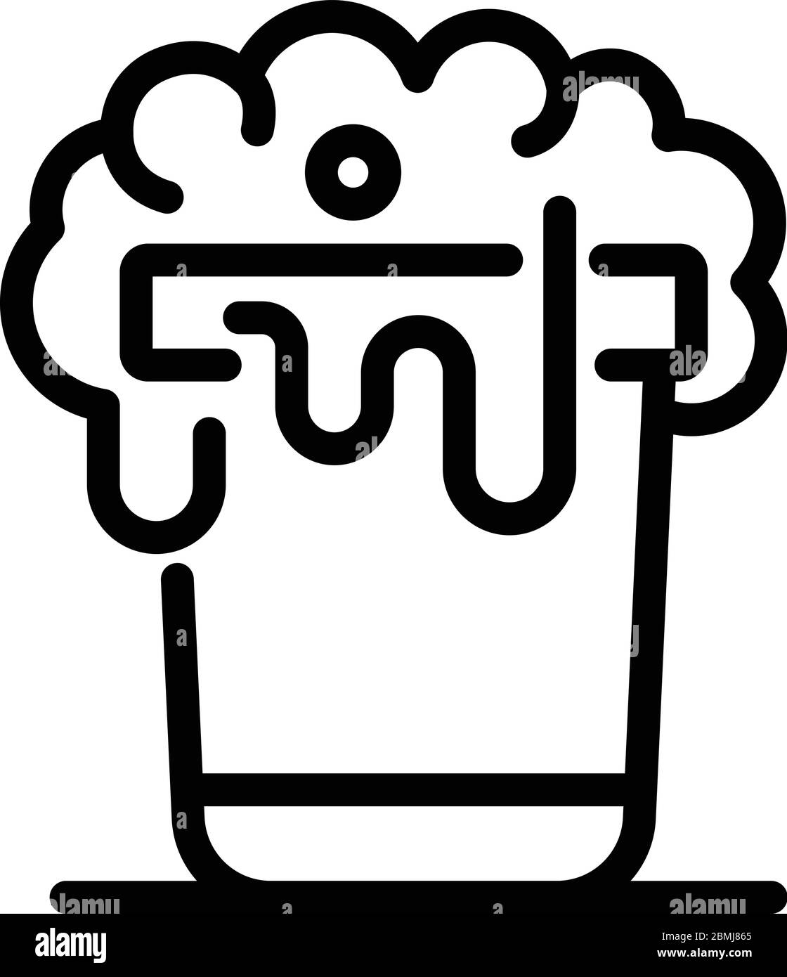Cleaning bucket icon, outline style Stock Vector