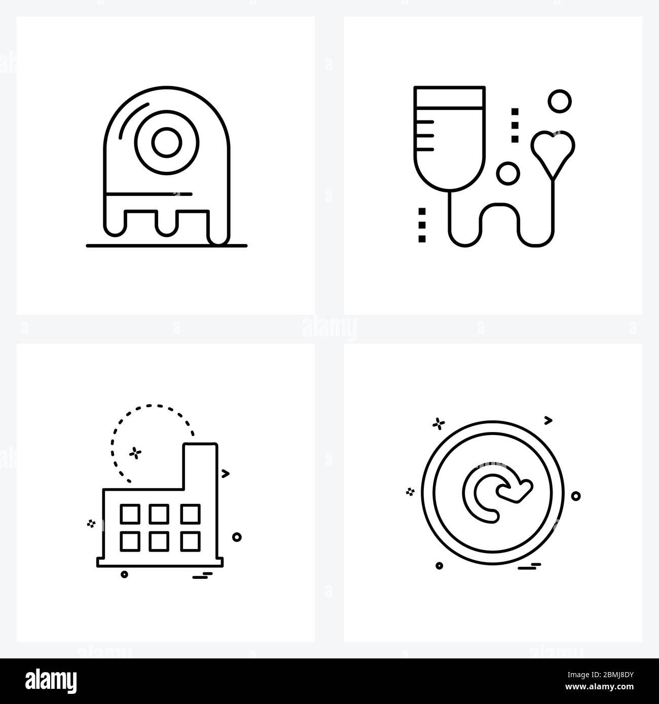 4 Universal Icons Pixel Perfect Symbols of alien, estate, blood, building, user interface Vector Illustration Stock Vector