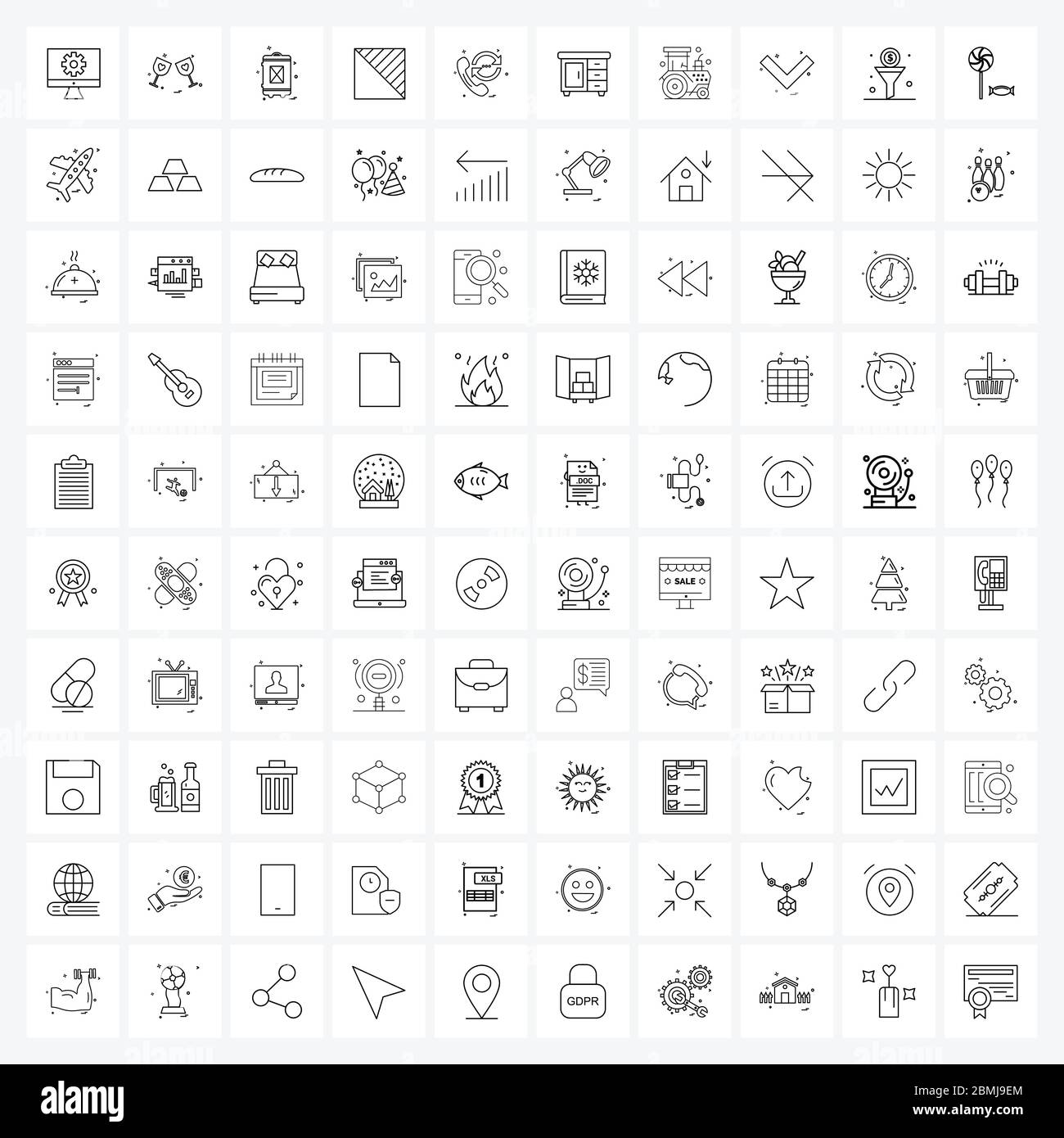 Modern Vector Line Illustration of 100 Simple Line Icons of phone, call, search, transparent, layers Vector Illustration Stock Vector