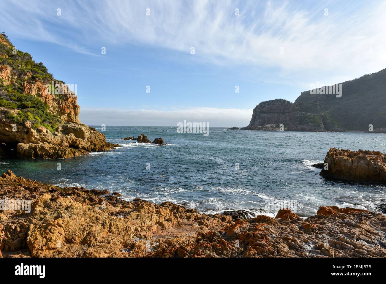 Knysna Heads is one of the top tourist attractions located on the Garden Route, South Africa Stock Photo