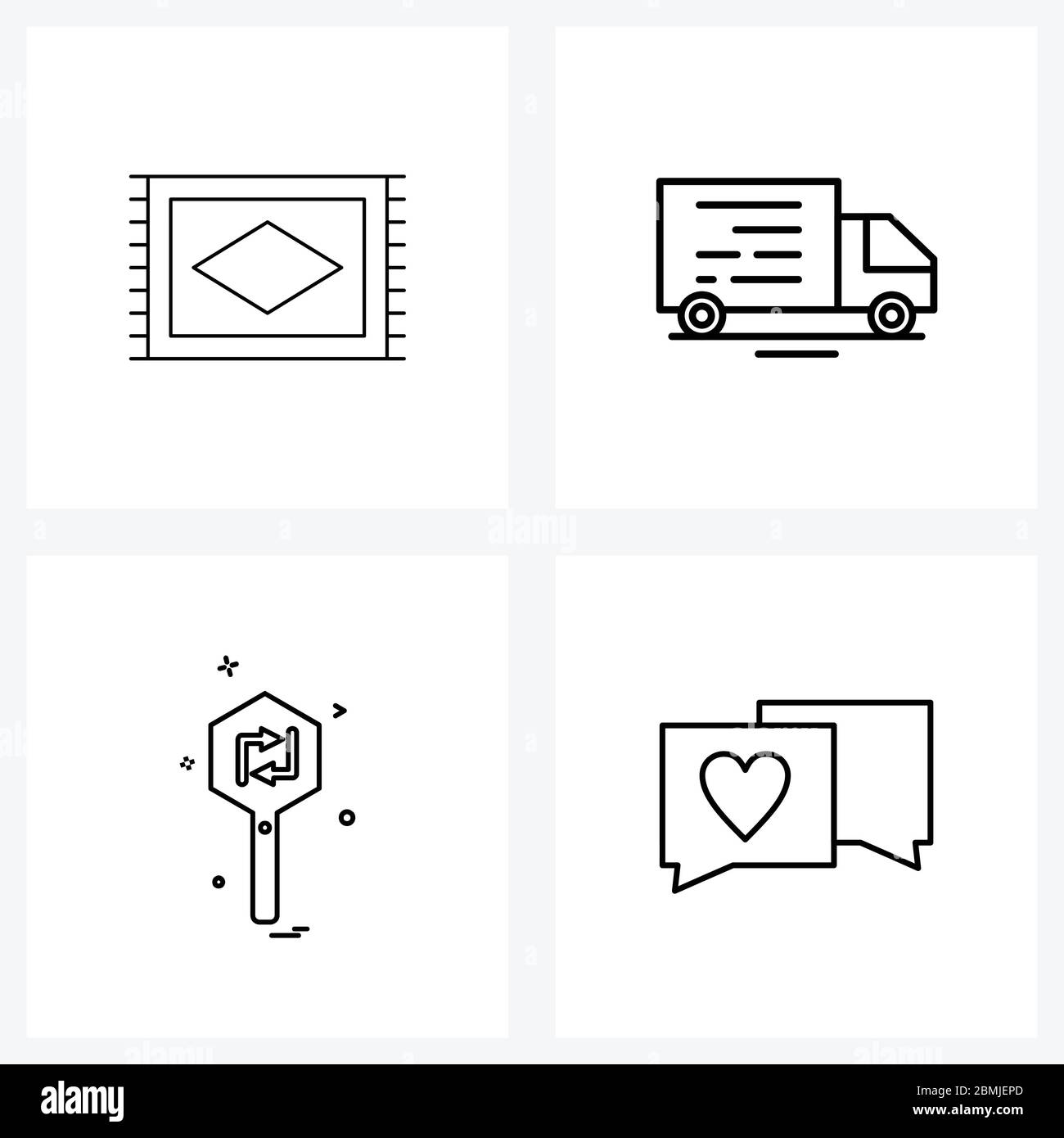 4 Universal Line Icon Pixel Perfect Symbols of carpet, direction, rug