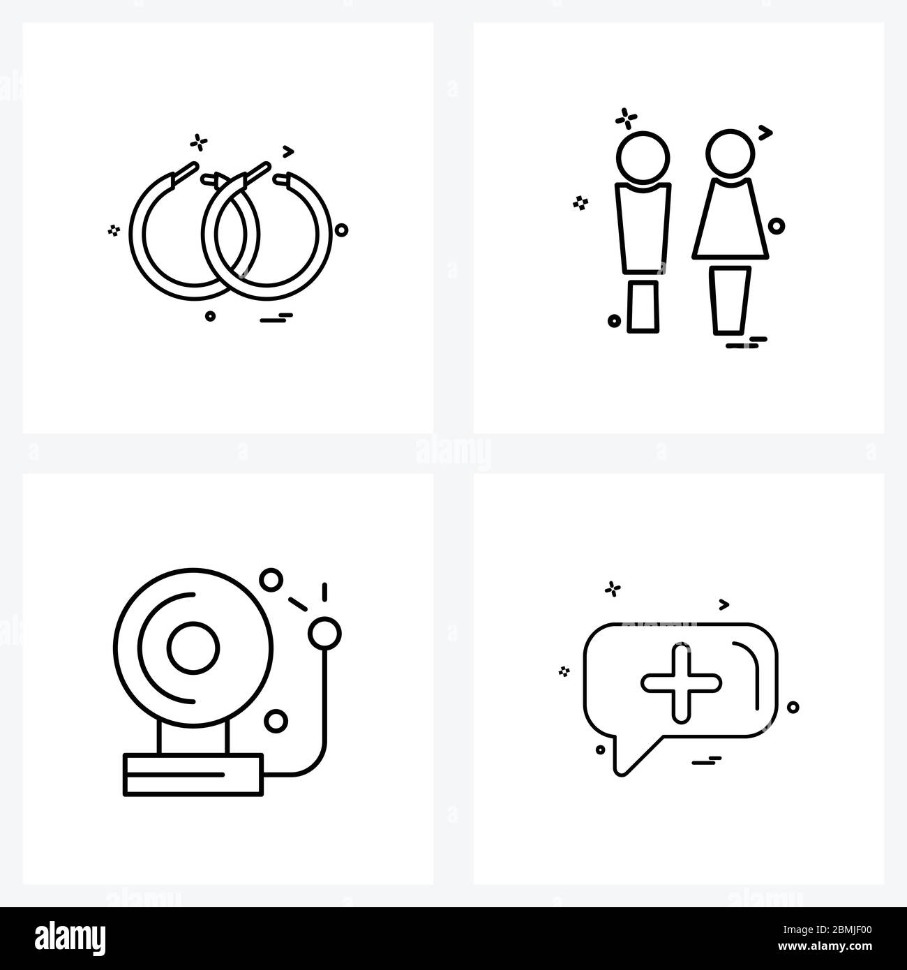 Isolated Symbols Set of 4 Simple Line Icons of login, ear ring, software, camera, earring Vector Illustration Stock Vector Image & Art - Alamy