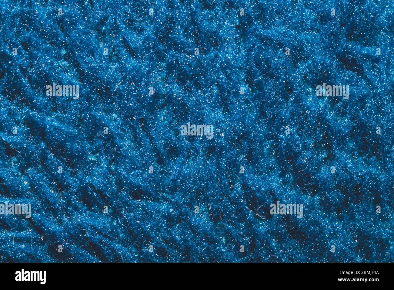 Soft fabric texture. blue textile with curly fibers. wool background close up Stock Photo