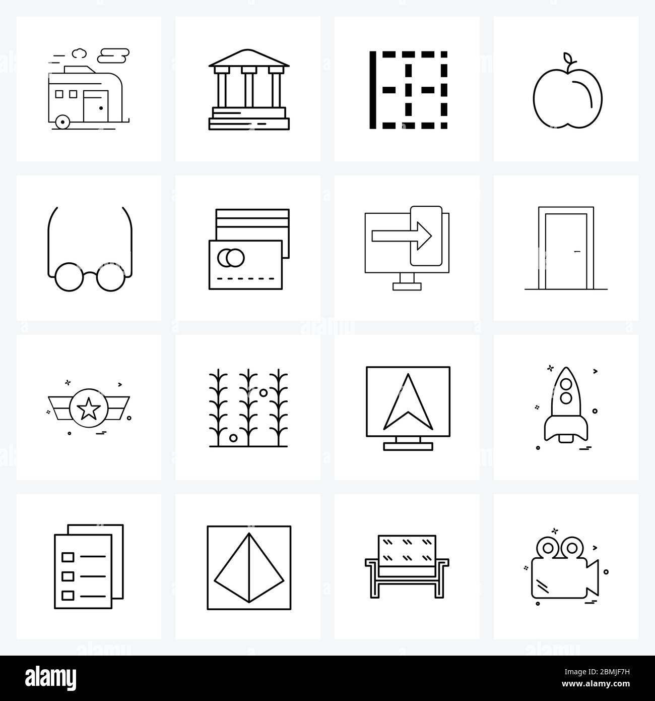 16 Universal Line Icon Pixel Perfect Symbols of goggles, education, left, slots, gambling Vector Illustration Stock Vector