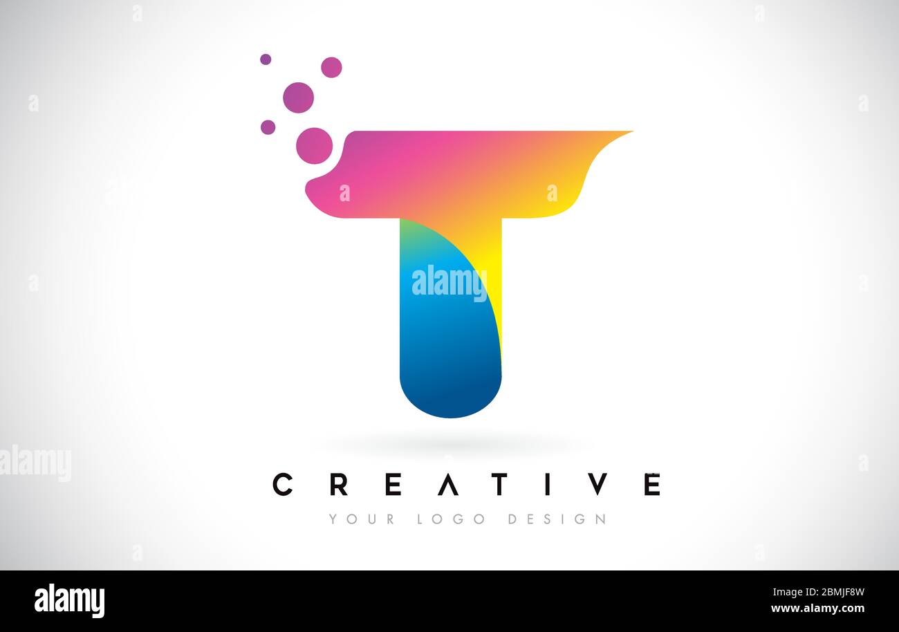 Dots Letter T Logo. T Letter Icon Design Vector with Dots. Vector ...