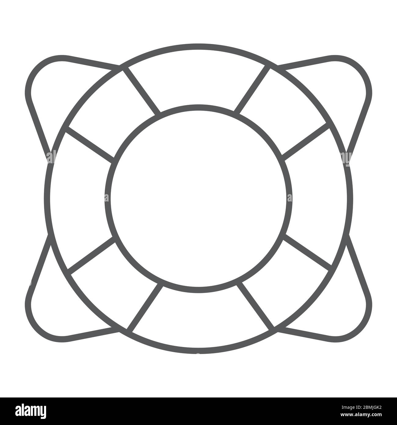 Lifebuoy thin line icon, sos and safety ring, life buoy sign vector ...
