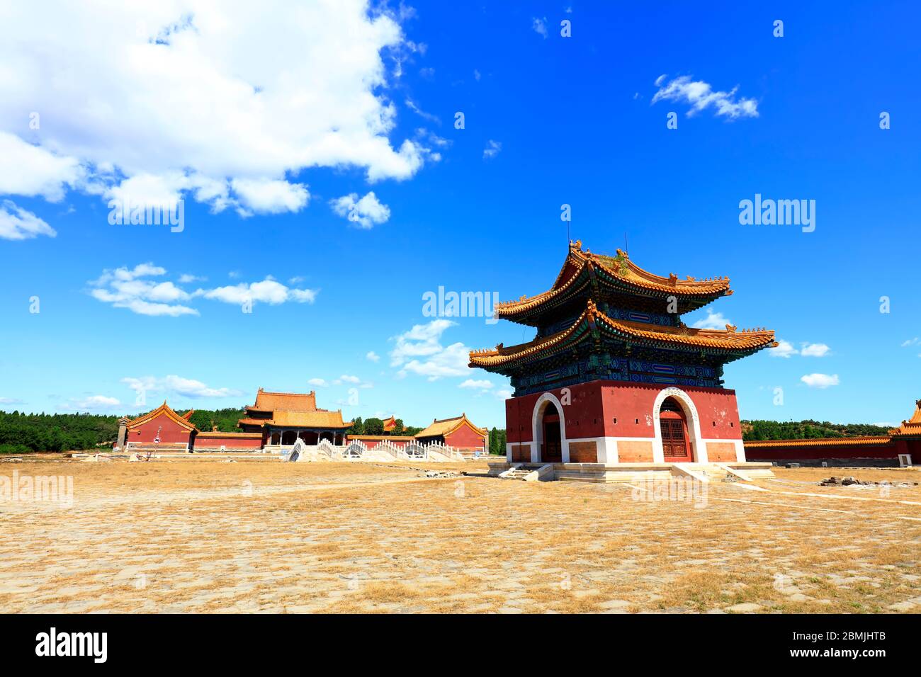 Ancient Chinese architecture under the blue sky Stock Photo