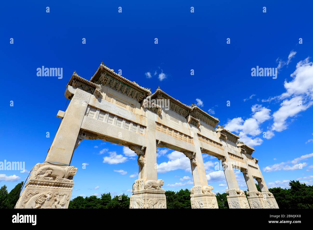 Ancient Chinese architecture stone arch Stock Photo