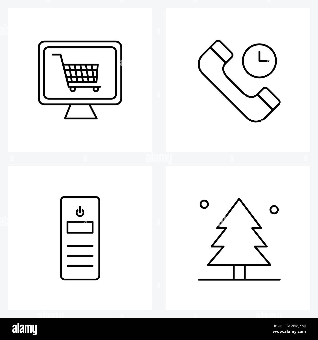 Pack of 4 Universal Line Icons for Web Applications computer, remote ...