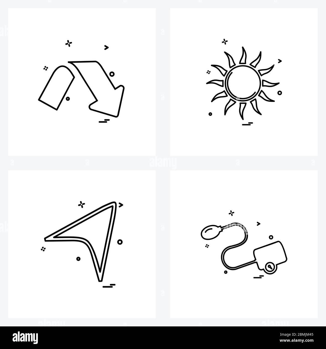 Pixel Perfect Set Of 4 Vector Line Icons Such As Arrow Space Right Sun Arrow Vector Illustration Stock Vector Image Art Alamy