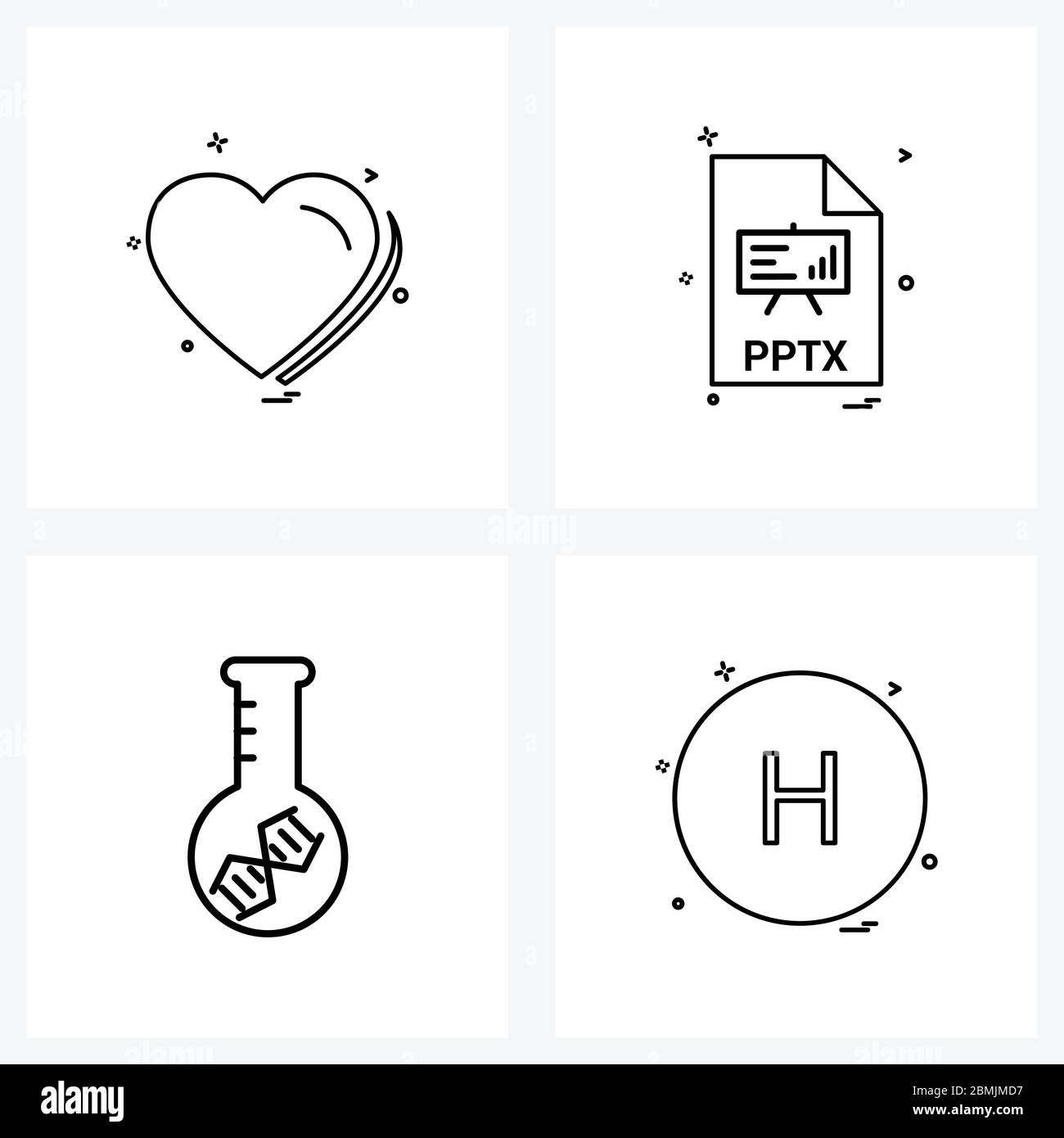simple-set-of-4-line-icons-such-as-heart-power-point-romantic-file