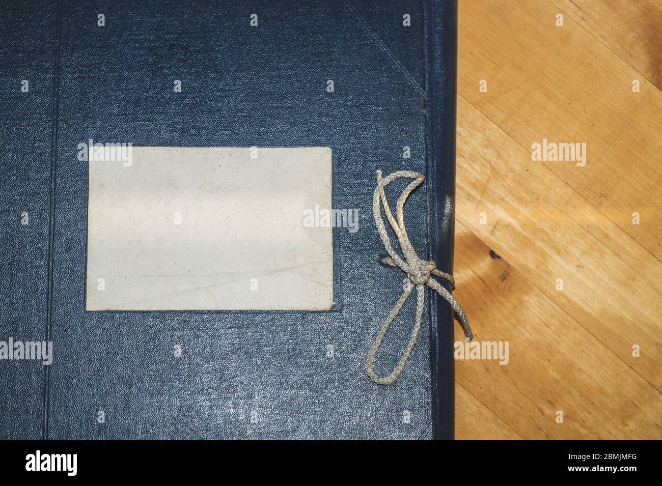 Vintage folder for paper with blank label. old folder for documents