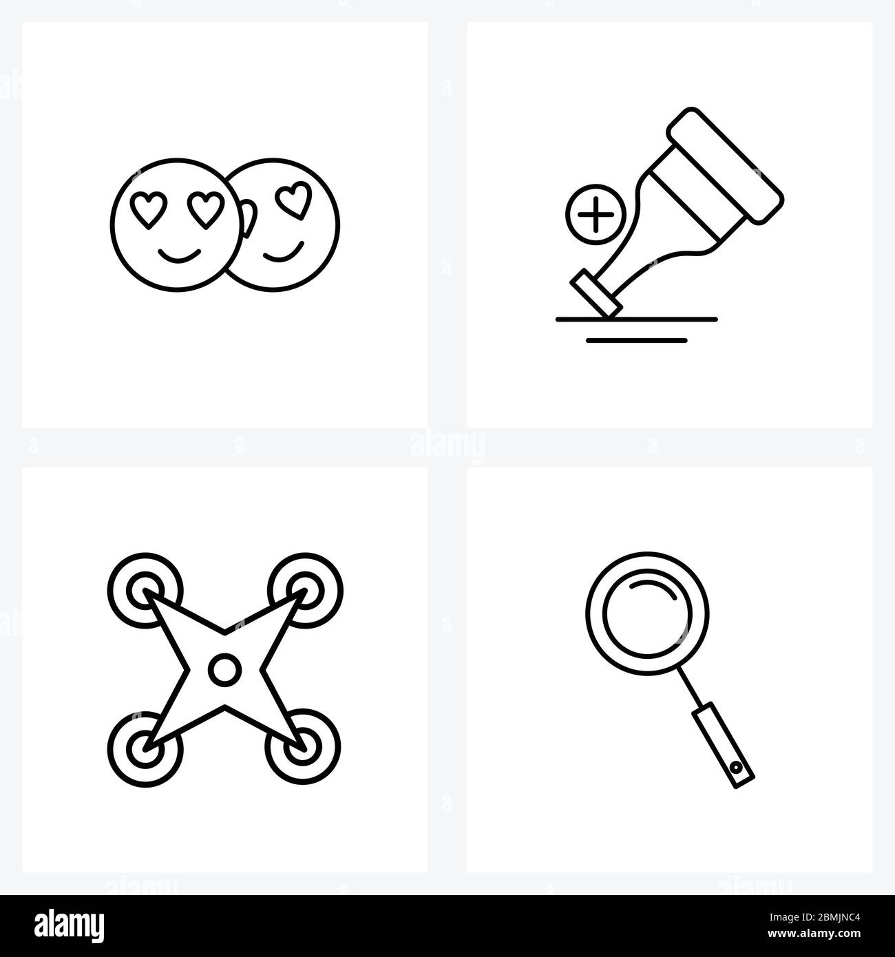 4 Universal Icons Pixel Perfect Symbols of emoji, drone, set, health, video  Vector Illustration Stock Vector Image & Art - Alamy