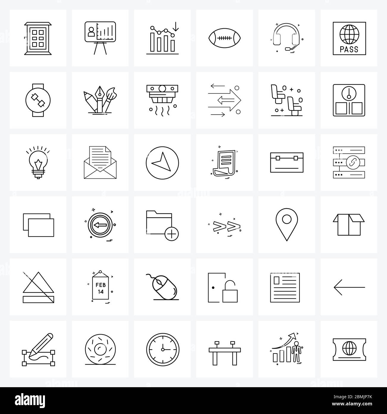 36 Universal Icons Pixel Perfect Symbols of headphone, sport, analysis ...