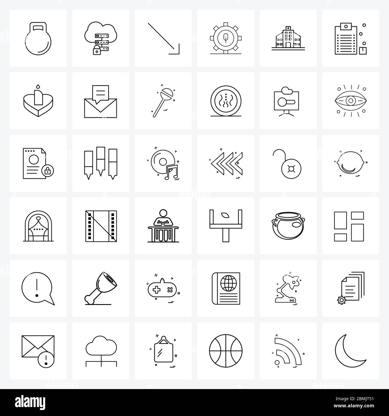 Isolated Symbols Set of 36 Simple Line Icons of medical, hospital ...