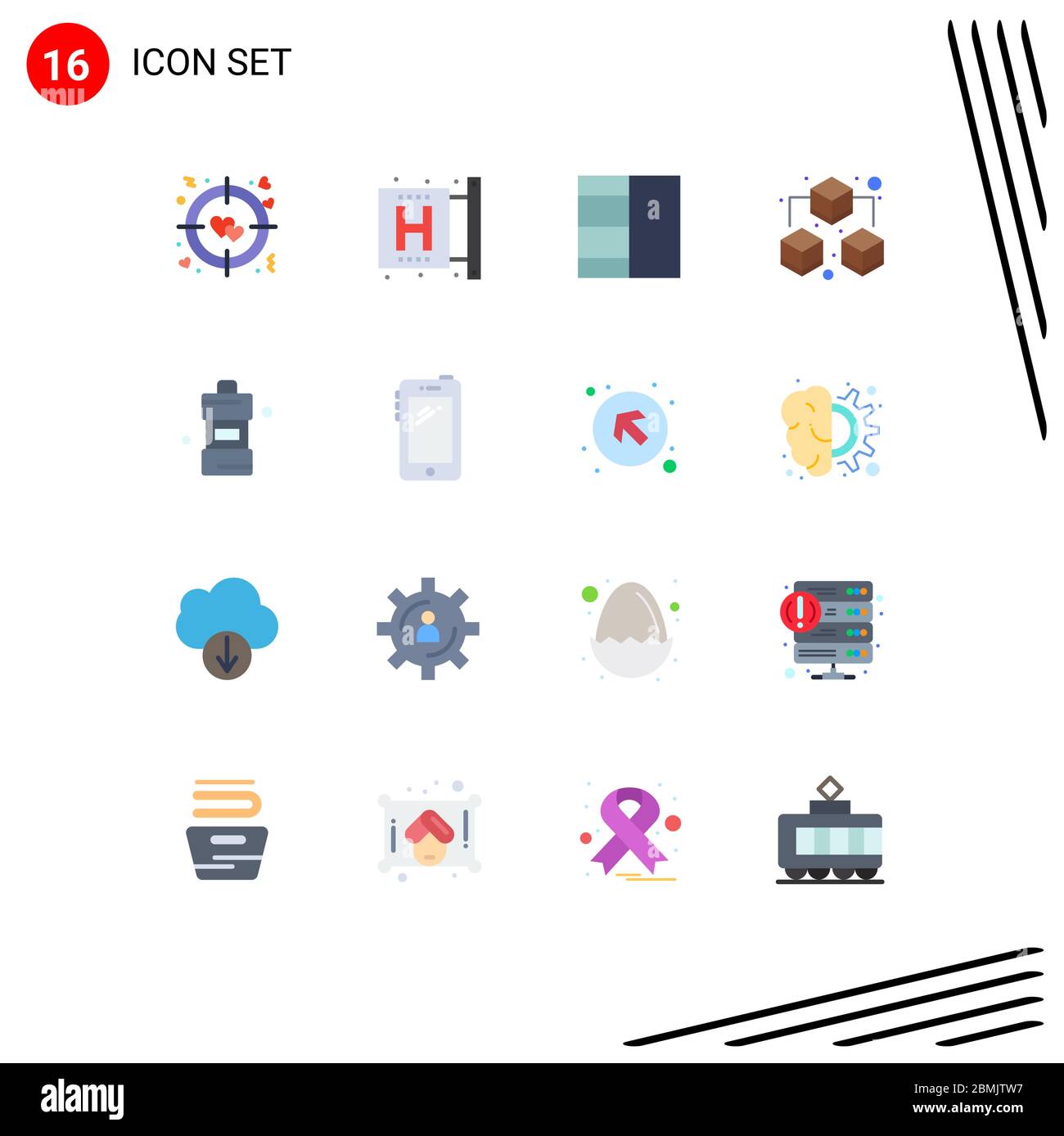 Universal Icon Symbols Group of 16 Modern Flat Colors of phone, cleaning, grid, cleaner, sharing Editable Pack of Creative Vector Design Elements Stock Vector