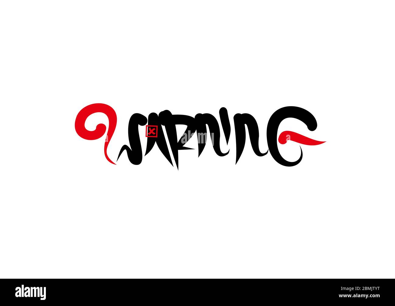 Warnig lettering text. Modern calligraphy style vector illustration ...