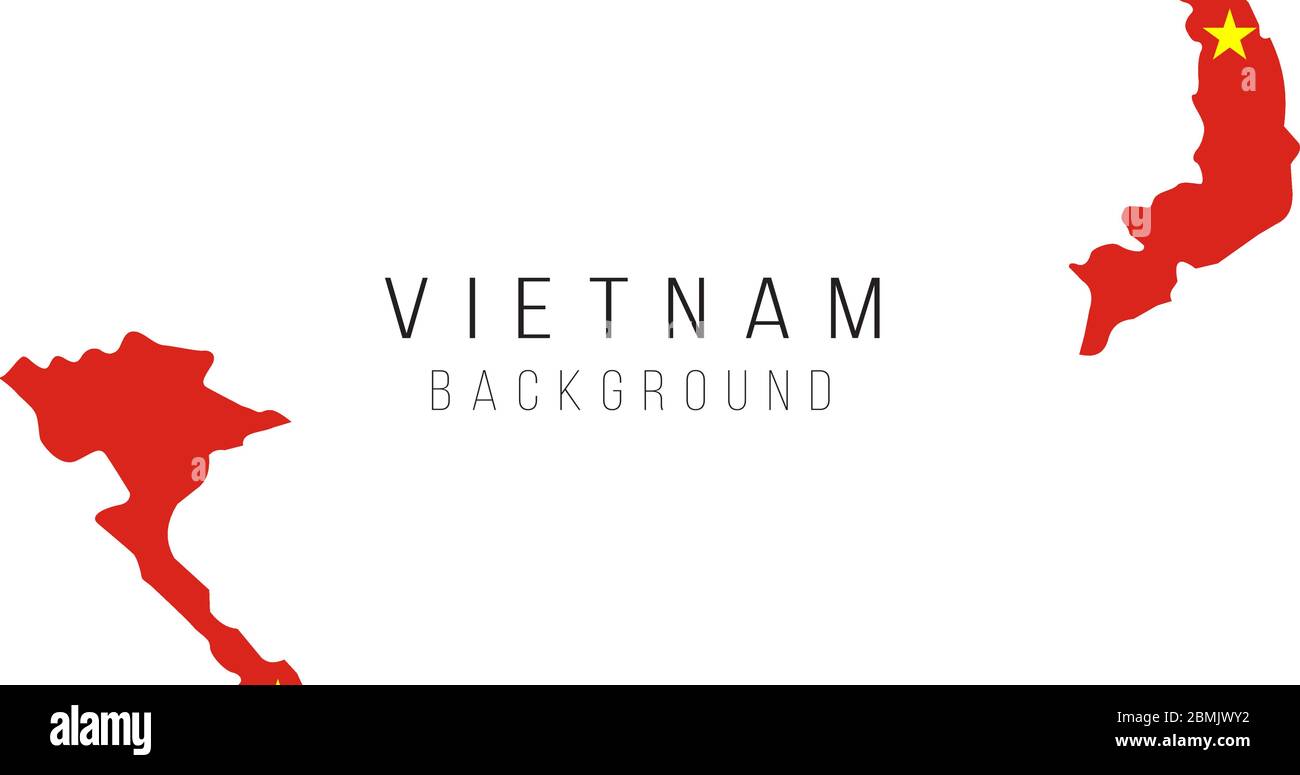 Vietnam flag map background. The flag of the country in the form of borders. Stock vector illustration Stock Vector