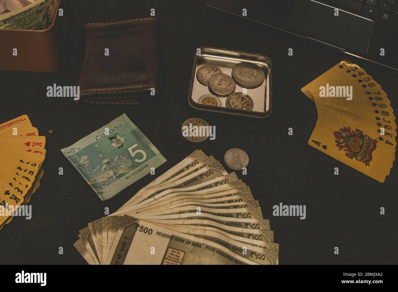 Rustic dark leather background hi-res stock photography and images - Alamy
