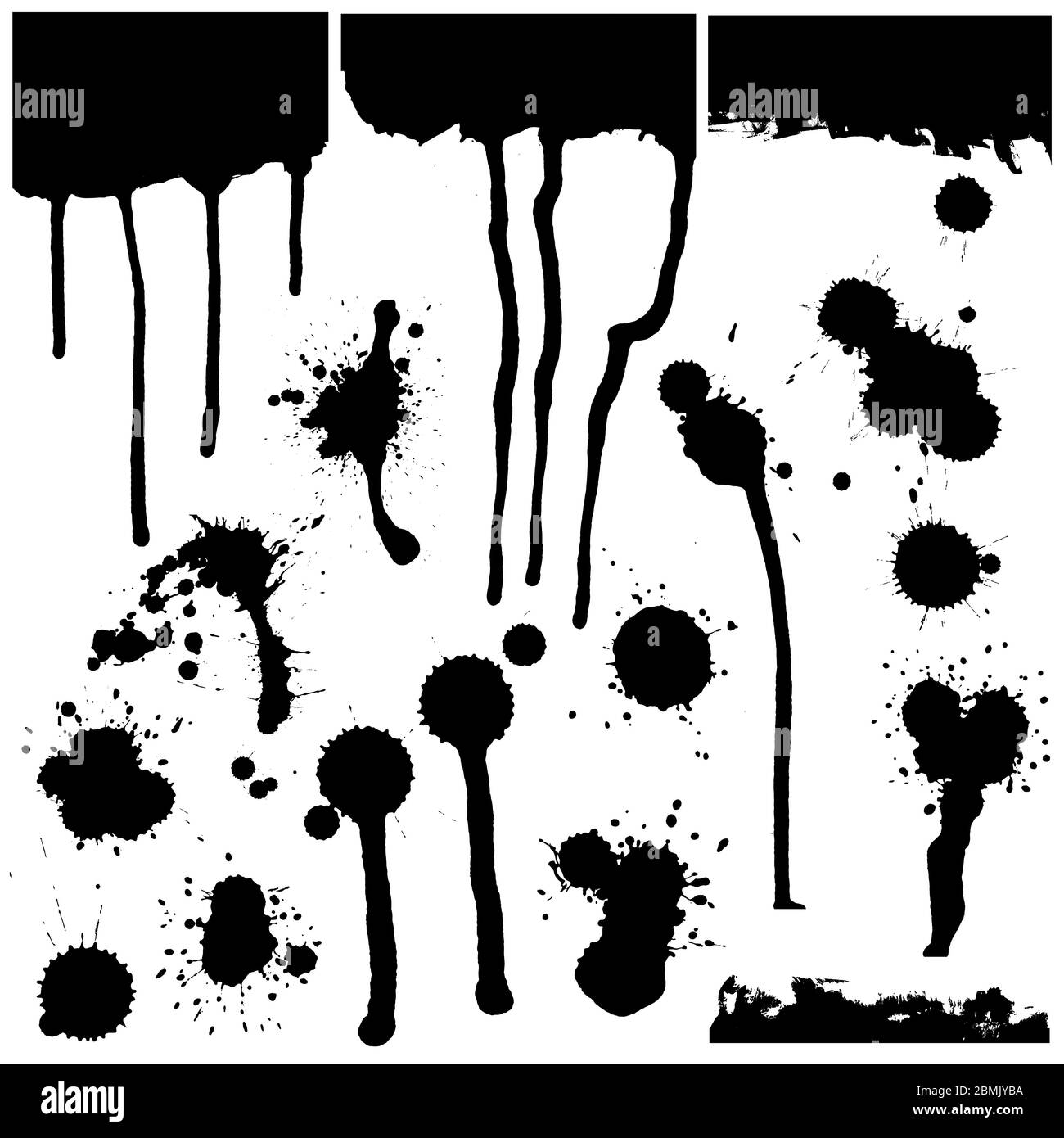 A set of ink blots of various shapes. Vector Stock Vector Image & Art