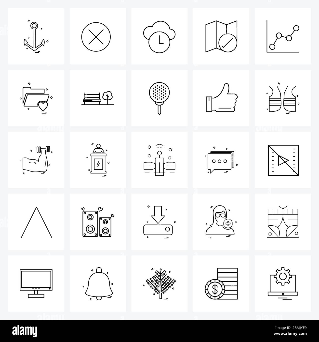 25 Editable Vector Line Icons and Modern Symbols of business, map ...