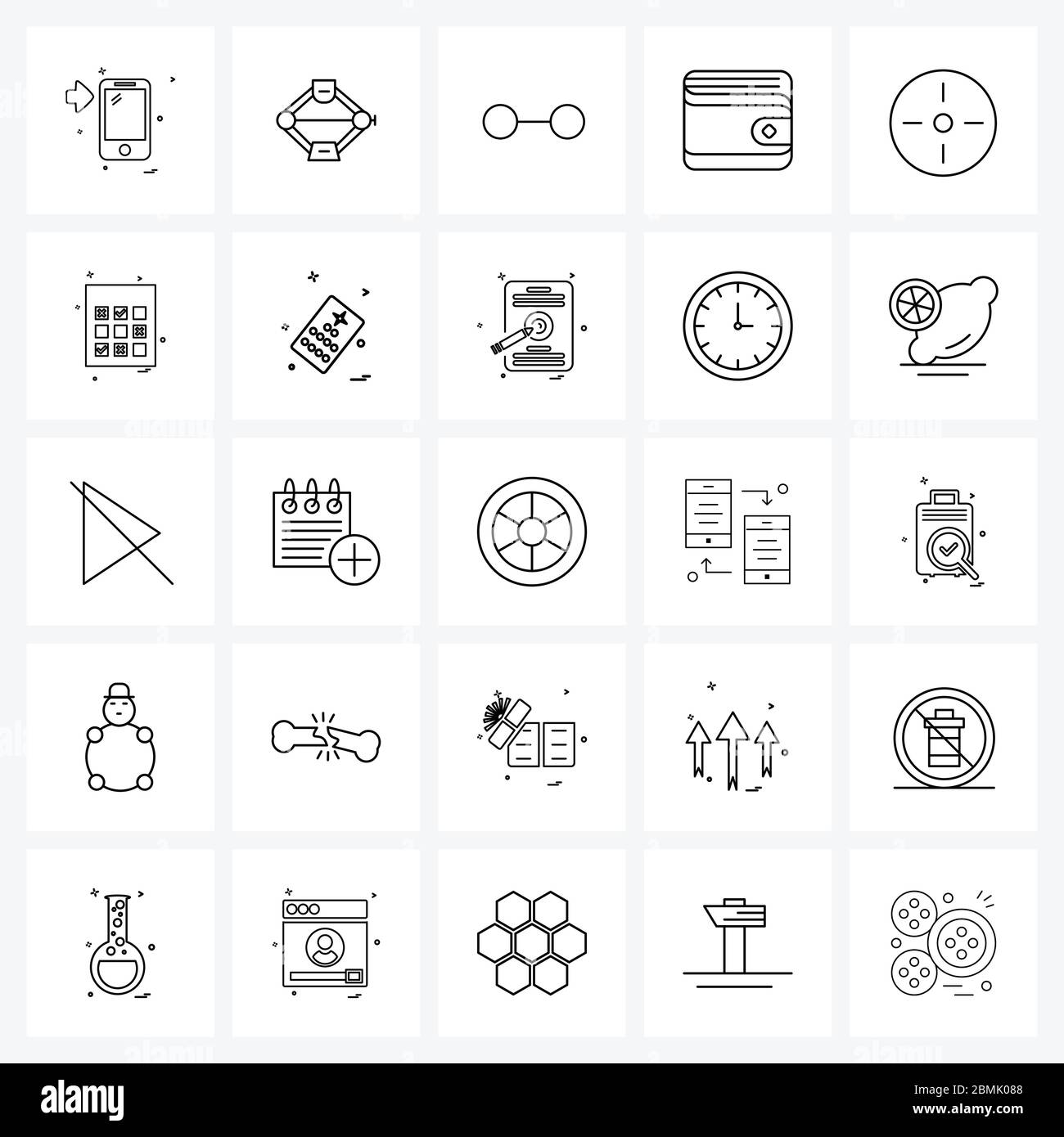 Set of 25 Universal Line Icons of cursor, money, dumb, dollar, bill Vector Illustration Stock Vector