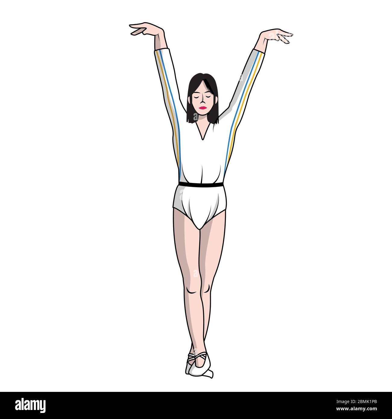 Girl stretching arms for exercise Stock Vector Images - Alamy