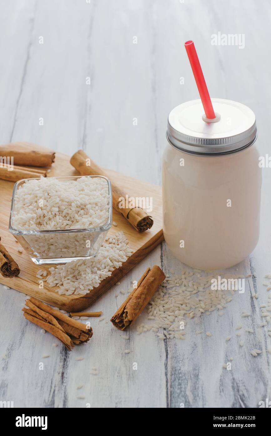 Horchata is a drink, made with rice and cinnamon from Mexico, mexican