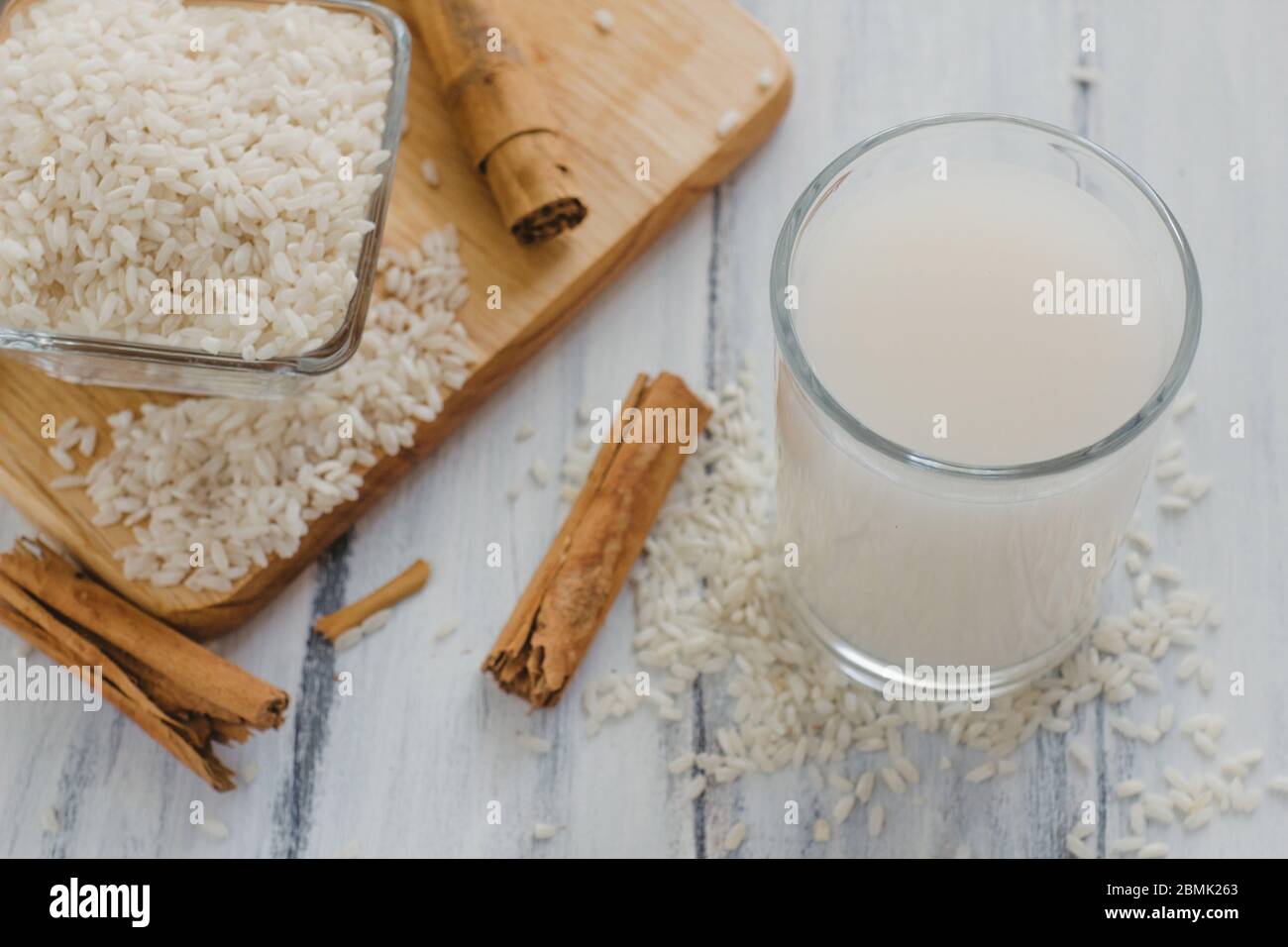 Horchata is a drink, made with rice and cinnamon from Mexico, mexican drink Stock Photo Alamy