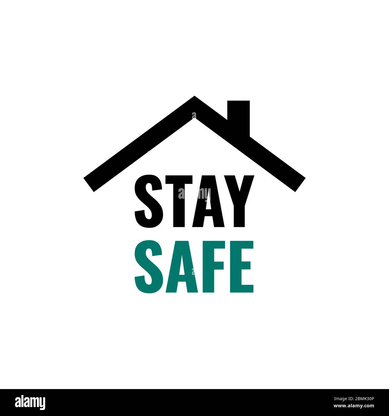 stay safe letter with house silhouette vector graphic design