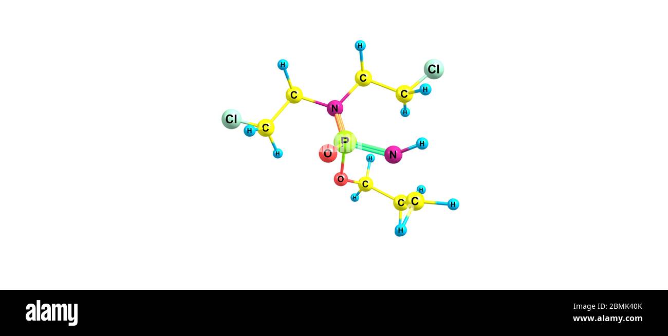 Cyclophosphamide or cytophosphane is a medication used as chemotherapy and to suppress the immune system. 3d illustration Stock Photo