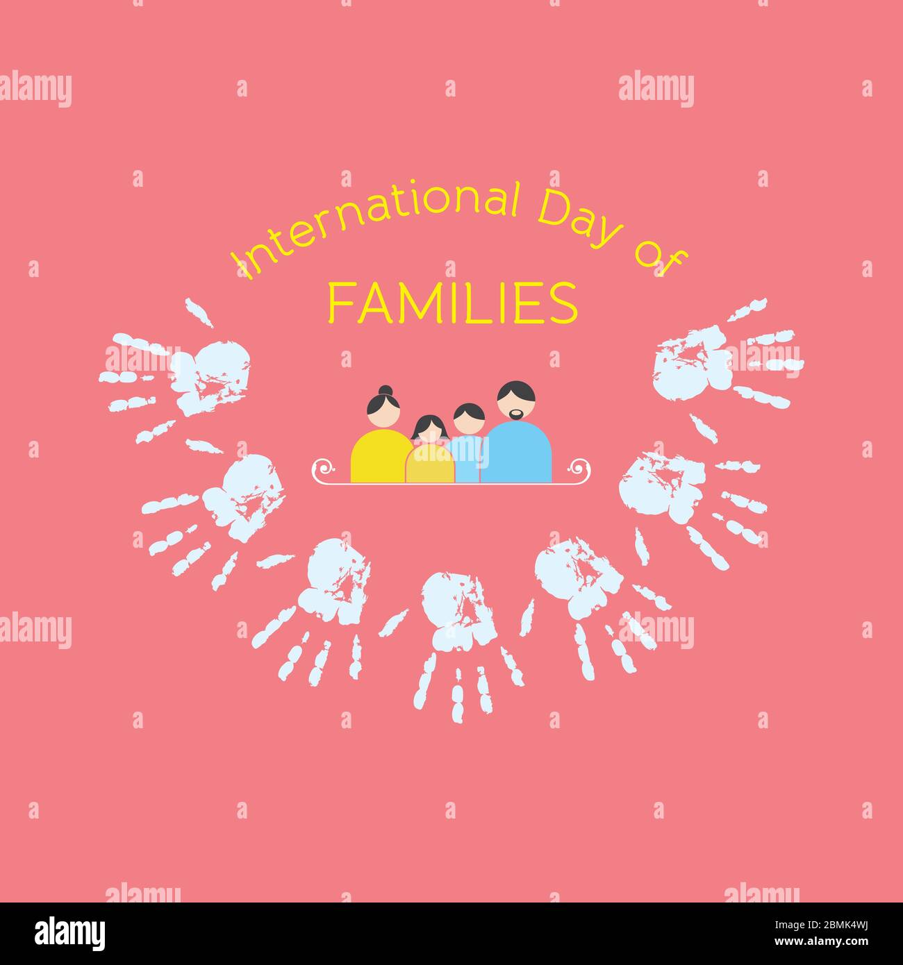 Illustration of International Day of Families. Concept of a family of 4 ...
