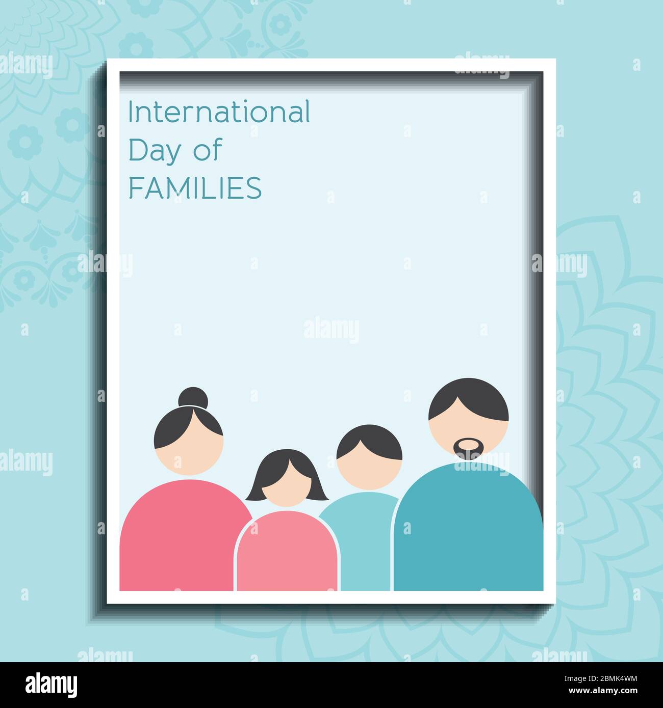 Illustration of International Day of Families. Concept of a family of 4 ...