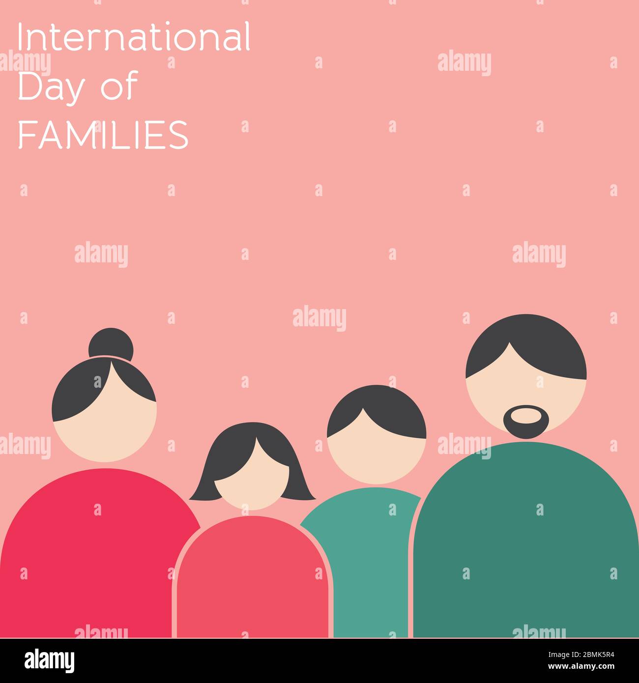 Illustration of International Day of Families. Concept of a family of 4 ...