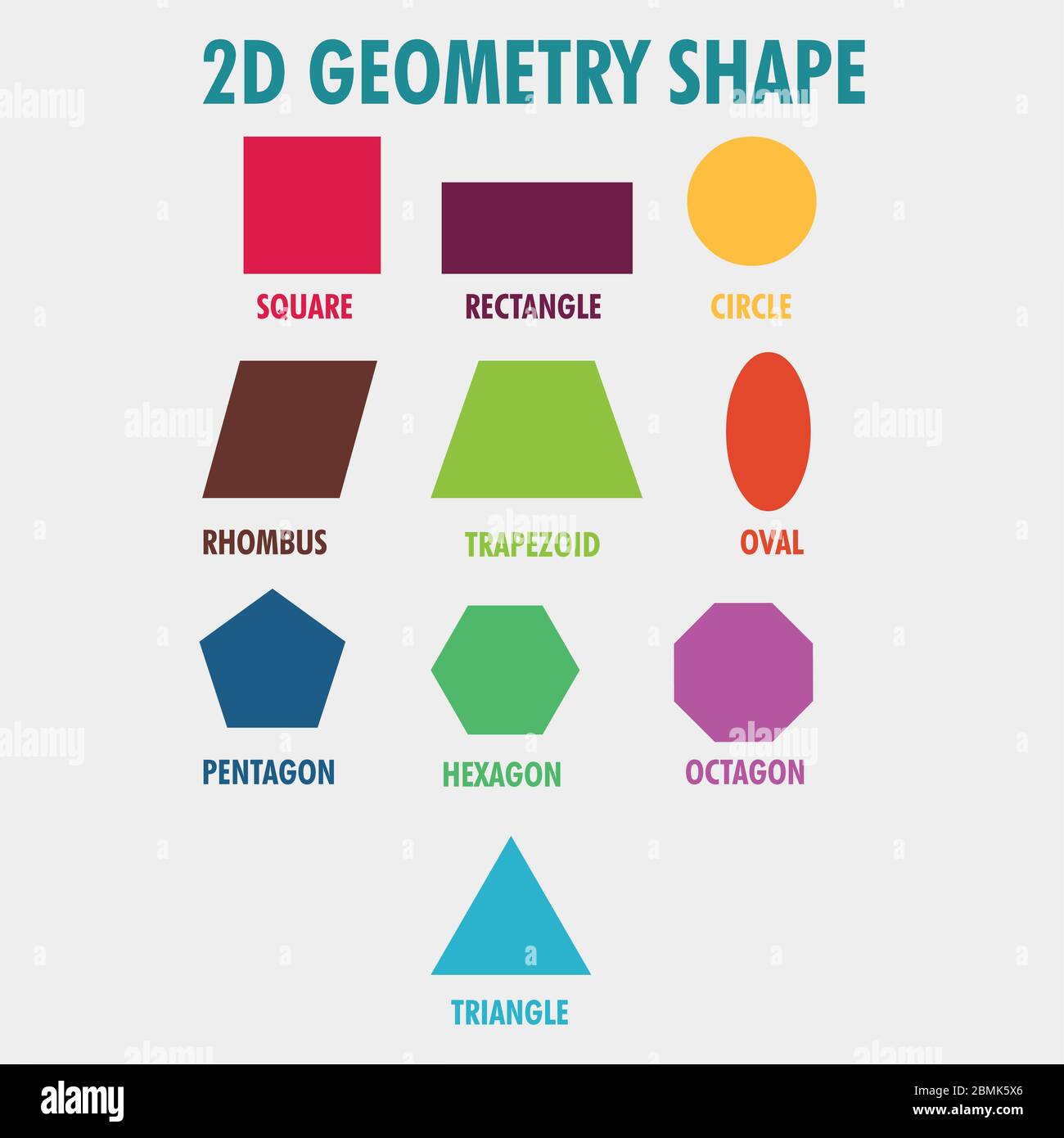 2d geometry shape for education concept vector Stock Vector