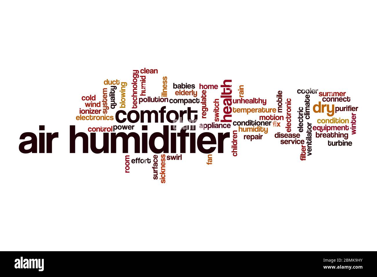 Air humidifier word cloud concept on white background Stock Photo