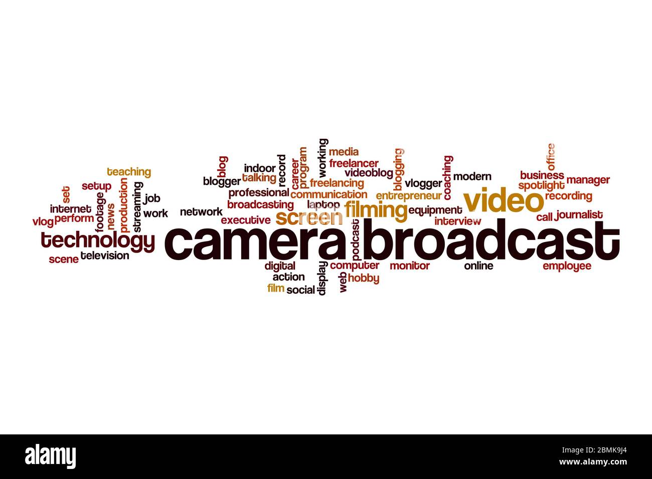 Camera broadcast word cloud concept on white background Stock Photo