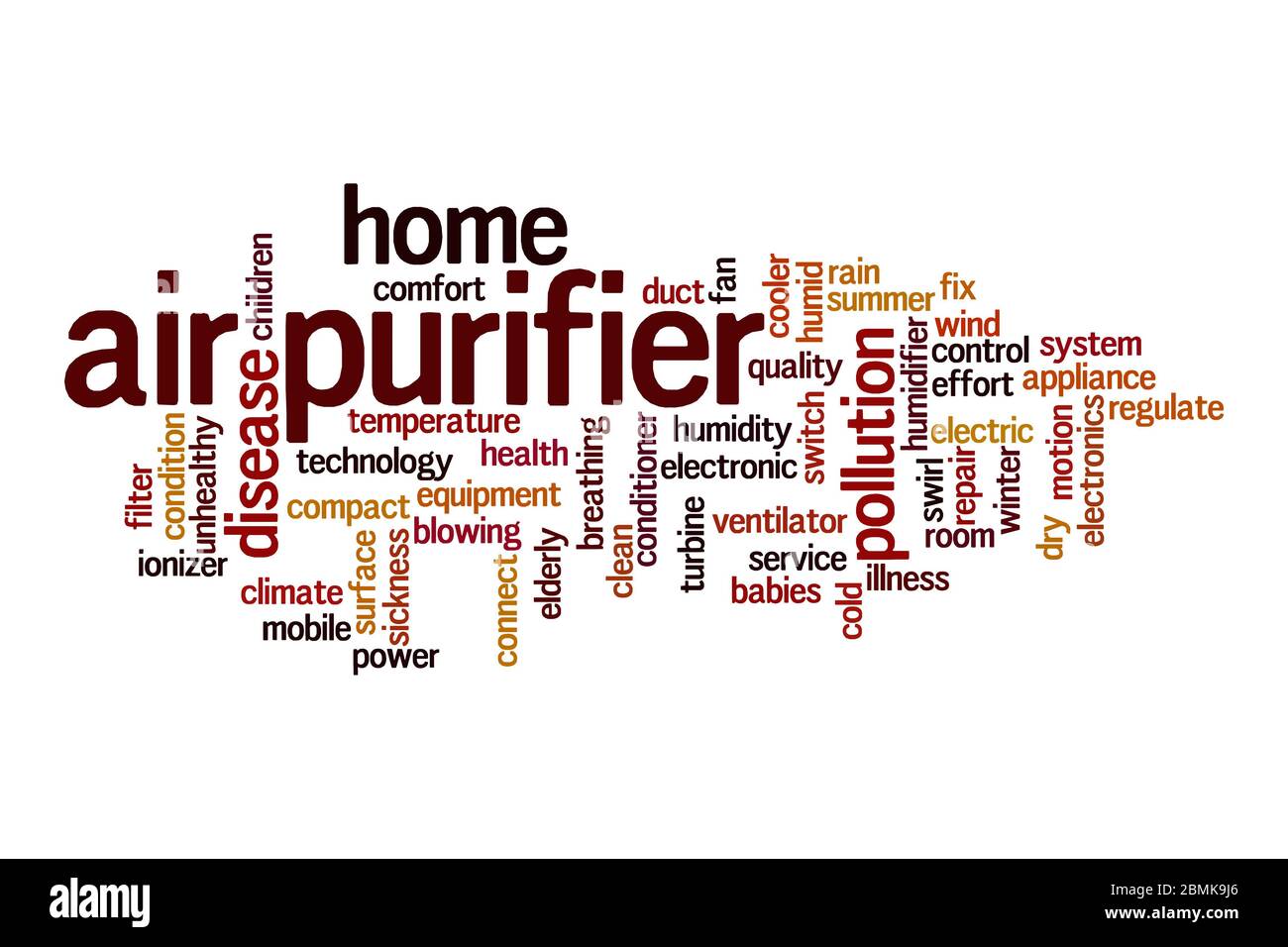 Air purifier word cloud concept on white background Stock Photo