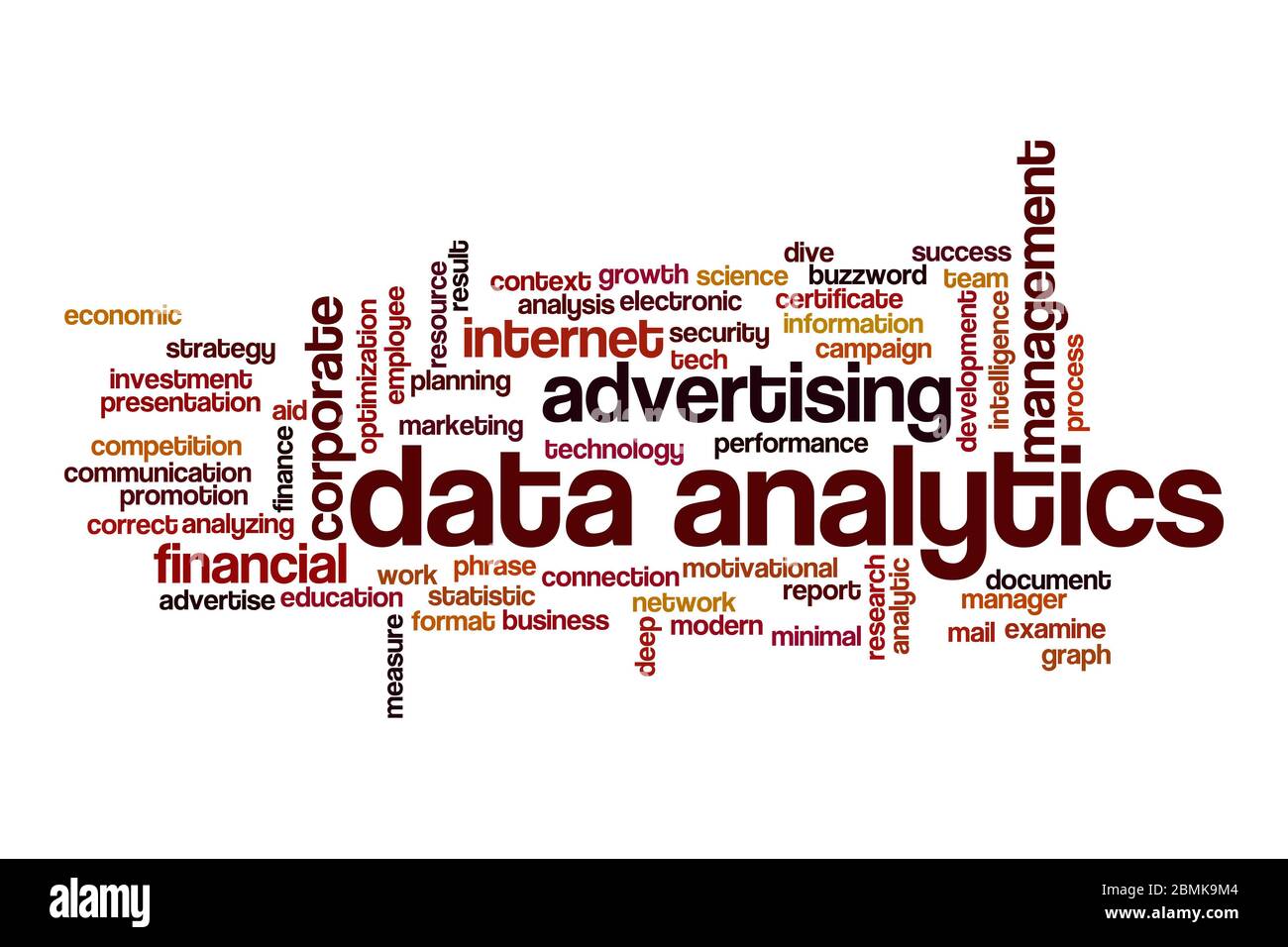 Data analytics word cloud concept on white background Stock Photo - Alamy