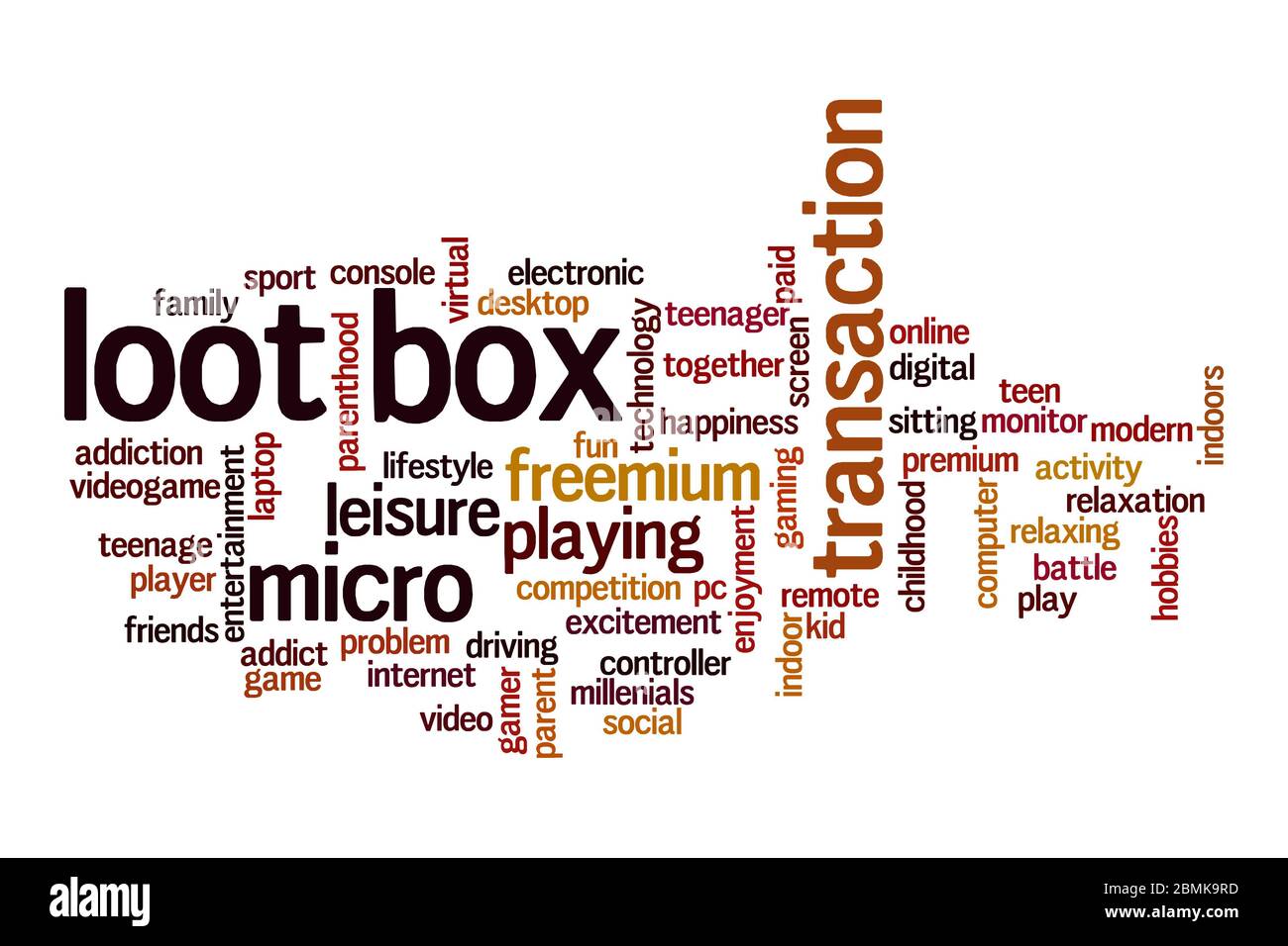Loot box word cloud concept on white background Stock Photo