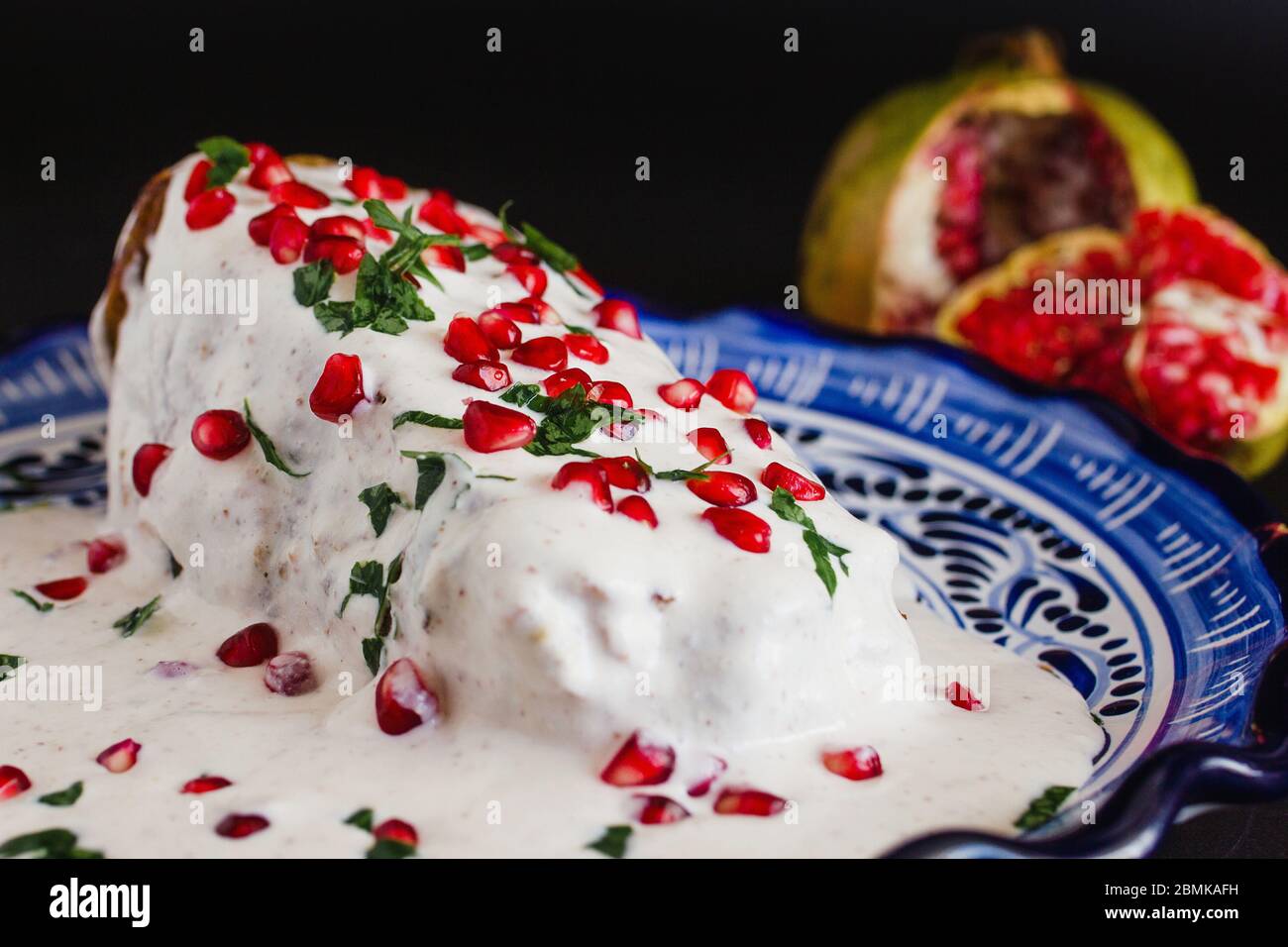 Chiles en Nogada, traditional Mexican cuisine in Puebla Mexico Stock ...